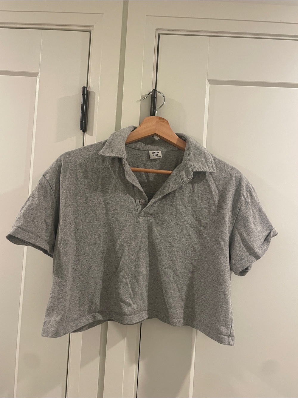 Sunday Best Heather Gray Cropped Polo